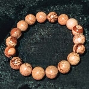 10mm Women's Mars Jasper Natural Stretchy Cord Beaded Bracelet